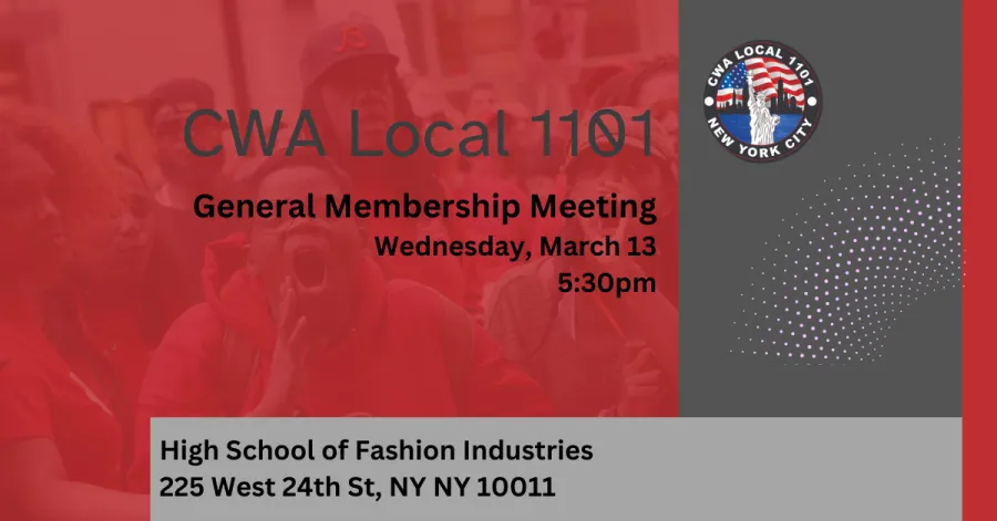 General membership meeting March 13